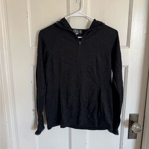 Ibex women’s dark gray quarter zip hoodie size medium